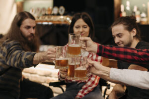 people drinking beer