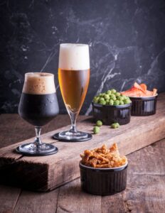 Beer with snacks